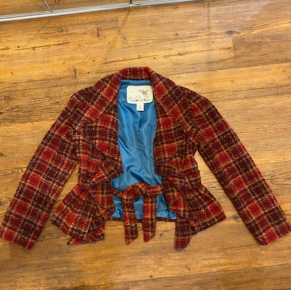 Anthropologie Jackets & Blazers - Anthropologie (Tabitha) Ruffle Tweed Wrap Jacket